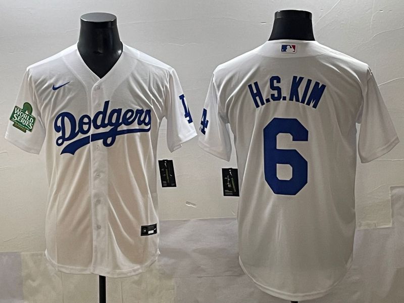 Men 2025 Los Angeles Dodgers #6 H.S.Kim White Game Nike MLB Jersey style 8->los angeles dodgers->MLB Jersey